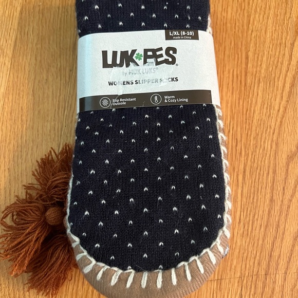 Navy luk Kees Women's Slipper Socks - Picture 1 of 3